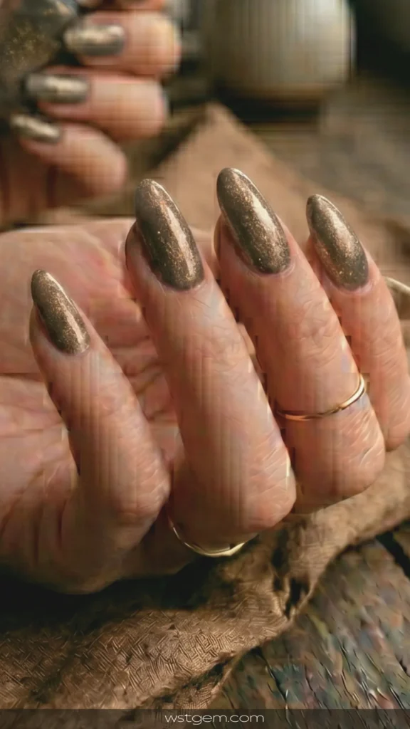 Smoky topaz - a gray-brown with golden flecks.