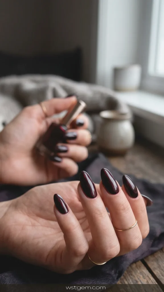 Nail Style ,Nail ,Black cherry - almost black with a hint of red shimmer.