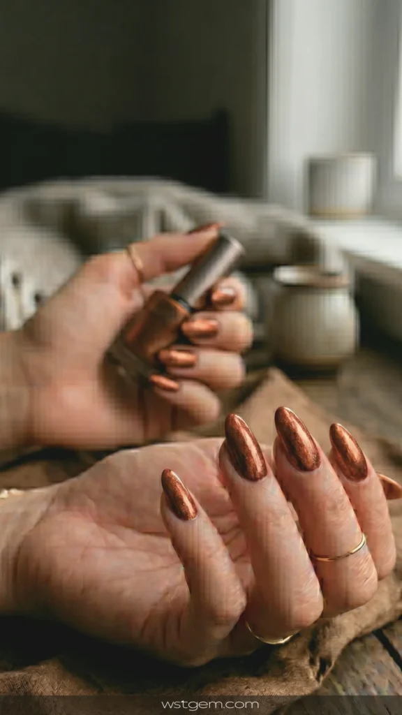 Rusty copper - metallic warmth. Nail Style ,Nail