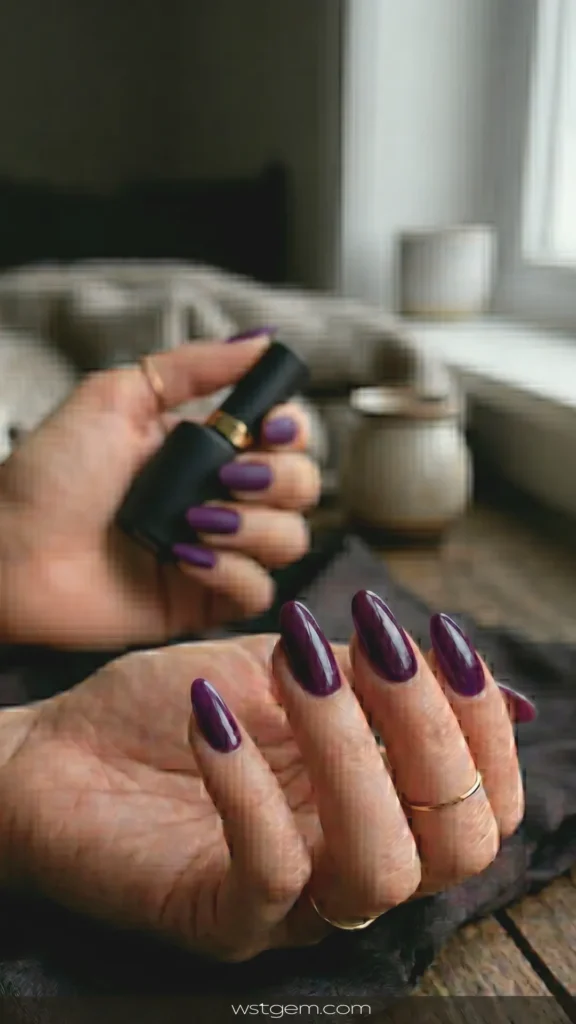 Eggplant purple - glossy or matte, your choice. Nail Style ,Nail