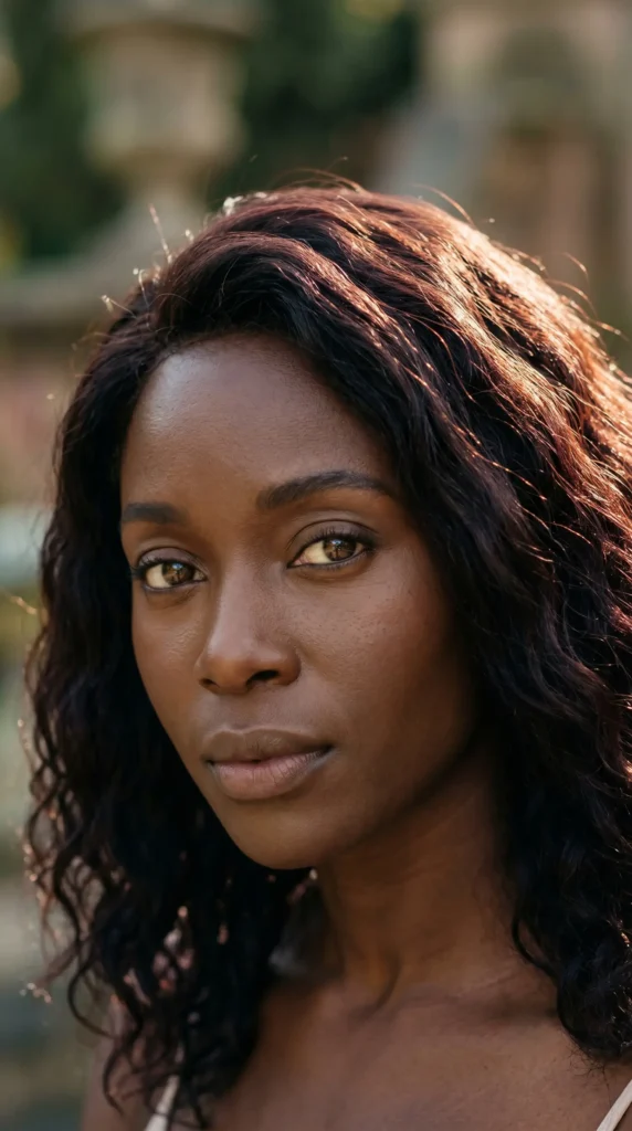 Almost black but not quite. Warm espresso has hidden red or plum undertones that only show in sunlight. Stunning on deep brown skin.