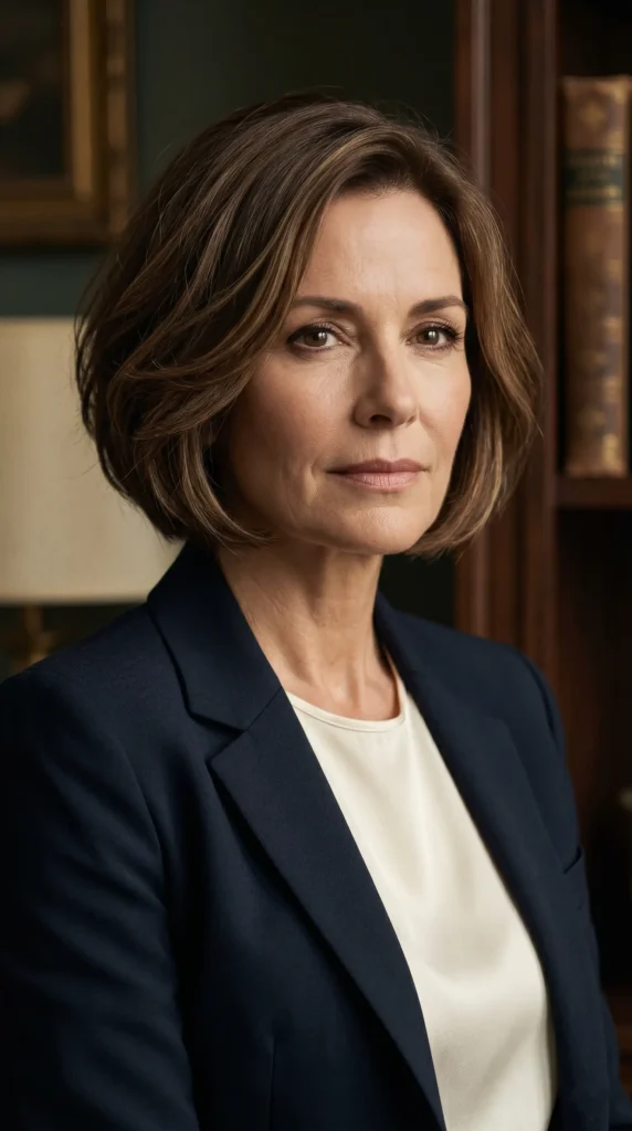 The Classic Stacked BobIf you are looking for a cut that adds instant volume and lift, the stacked bob is your answer. This graduated haircut is shorter at the nape and longer in the front, creating a beautiful, lifted silhouette.It is one of the most flattering hair styles for women over 50, providing structure and bounce. It works beautifully with straight or wavy hair and can be dressed up or down. This cut has a timeless, polished feel that embodies the western style aesthetic—clean, classic, and effortlessly chic.