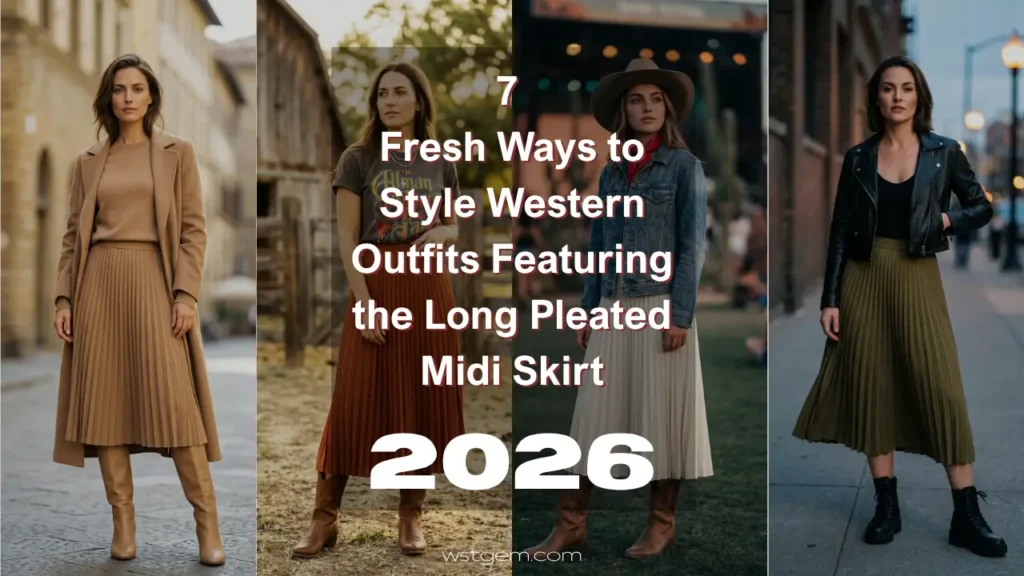 7 Fresh Ways to Style Western Outfits Women Are Loving in 2026 – Featuring the Long Pleated Midi Skirt