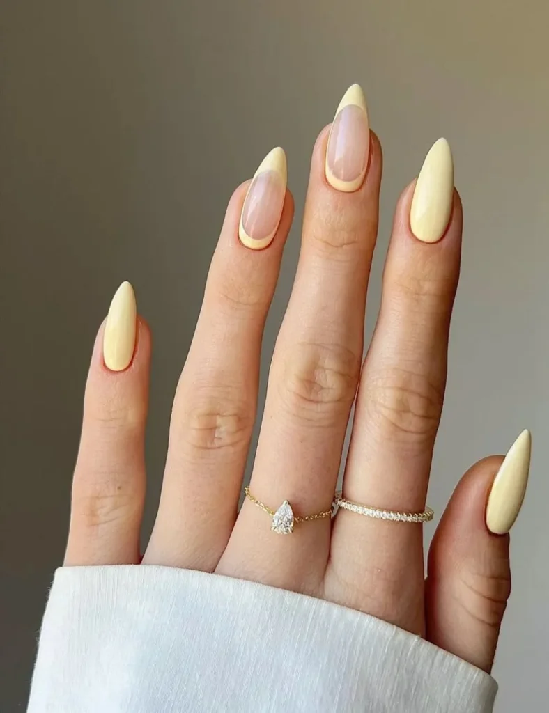 Butter Yellow & Tangerine nails