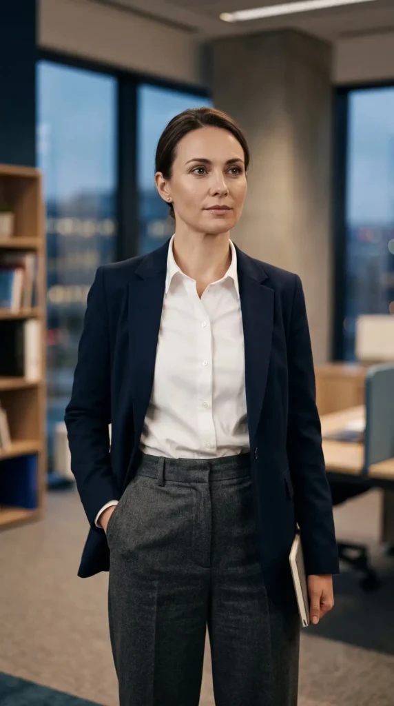 Polished Office Outfits with Tailored Trousers